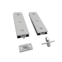 Kit dobradiças + pivôs tipo jumbo para porta pivotante de vidro temperado blindex - Branco (alumínio)