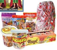 Kit Doces Cosme Damião 8 Itens Variados + Saquinhos- 450Un
