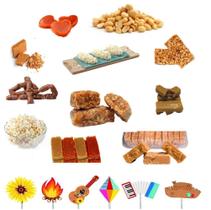 Kit Doces Para Festa Caipira Junina 50Pessoas + Bandeirinhas