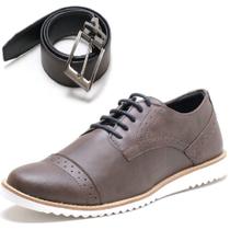 Kit Dockside Casual Ec Shoes Detalhes Em Perfurações Com Cinto