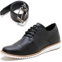 Kit Dockside Casual Ec Shoes Detalhes Em Perfurações Com Cinto