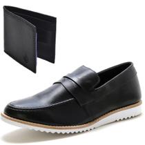KIt Dockside Casual Ec Shoes Liso Com Detalhe Gravata E Carteira