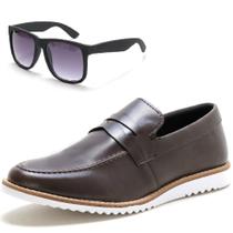 KIt Dockside Casual Ec Shoes Liso Com Detalhe Gravata E Oculos