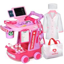Kit Doctor Phobby para crianças de 3 a 5 anos com bolsa e fantasia rosa