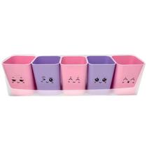 Kit Doçura 5 Porta objetos Dello Papelaria Criativa Kit Doçura 5 Porta objetos Dello Papelaria Criativa