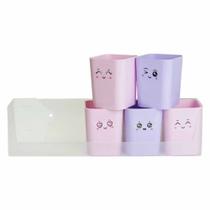 Kit Doçura Com 5 Porta Objeto Maquiagem Lápis Organizador
