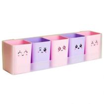 Kit Doçura Com 5 Porta Objetos Rosa E Lilás Dello Kit Doçura Com 5 Porta Objetos Rosa E Lilás Dello