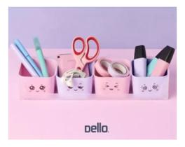 Kit Doçura Dello Mini Porta Objetos Rosa E Roxo Kit Doçura Dello Mini Porta Objetos Rosa E Roxo