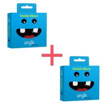 Kit Dois Álbuns Dentais Para Dentes De Leite Angie Azul Kit Dois Álbuns Dentais Para Dentes De Leite Angie Azul