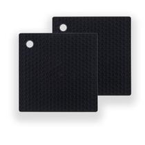 Kit Dois Descanso Quadrado Preto 17cm Weck