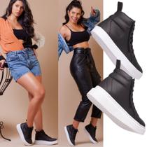 Kit Dois Estilos, Uma Cor: Coturno Feminino Plataforma Esporte Para Um Toque De Altura + Coturno Casual Esporte