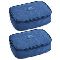 Kit Dois Estojos Box Grande 100 Pens Menino Menina Escolar - Denlex