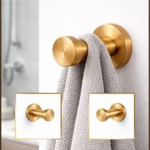 Kit Dois Ganchos Aço Inox 304 Adesivo 3M Dourado Escovado Kit Dois Ganchos Aço Inox 304 Adesivo 3M Dourado Escovado