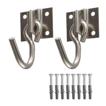 Kit Dois Ganchos De Rede Inox Com Parafusos E Buchas Kit Dois Ganchos De Rede Inox Com Parafusos E Buchas