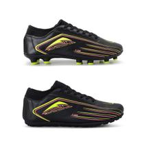 Kit Dois Pares Chuteira Botinha Couro Legitimo Preto Society Campo Gramado Sola Colada Costurada