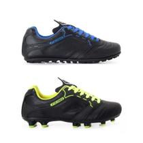 Kit Dois Pares Chuteira Couro Legitimo Preto Society Campo Gramado Sola Colada Costurada