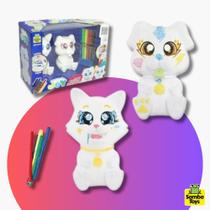 Kit Dois Personagens Joy Dupla pra Pintura Cachorro e Gato Samba Toys