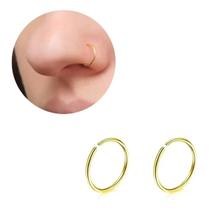 Kit Dois Piercings Falsos Nariz ou Orelha - Banhado Ouro Kit Dois Piercings Falsos Nariz ou Orelha - Banhado Ouro