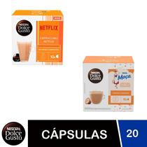 Kit Dolce Gusto sabores - Netflix e Moça doce de leite (20 cápsulas)