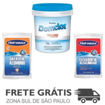 Kit Domclor Tricloro 10 KG + Sulfato + Elevador de PH Água Kit Domclor Tricloro 10 KG + Sulfato + Elevador de PH Água