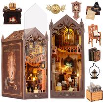Kit doméstico em miniatura Vaki Vaki Book Nook com capa protetora contra poeira e LED