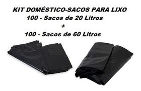 Kit Doméstico Sacos Para Lixo 20 E 60 Litros