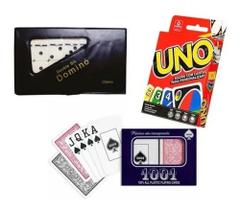 Kit Dominó Profissional De Tipo Osso 28 Pçs + 2 Baralho +uno Kit Dominó Profissional De Tipo Osso 28 Pçs + 2 Baralho +uno