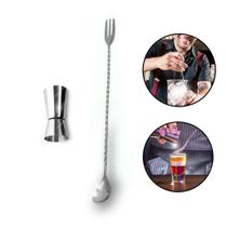 Kit Dosador + Colher Bailarina C/ Garfo Profissional Barman