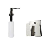 KIT DOSADOR DETERGENTE E PORTA ESPONJA ou RODINHO INOX 304 COM VENTOSA