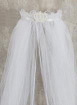 Kit Dossél Para quarto bebe Menina Menino Branco Arabesco com Coroa e Véu completo 2pç