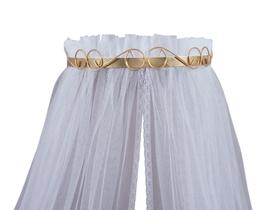 Kit Dossél para Quarto De bebê Arabesco Provençal Dourado Completo Véu 2pçs