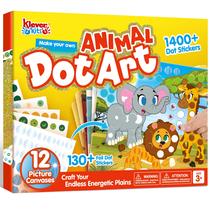 Kit Dot Art Kit Kits Klever para crianças com adesivos para animais de 3 a 7 anos Kit Dot Art Kit Kits Klever para crianças com adesivos para animais de 3 a 7 anos