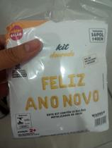 Kit dourado de Balões Feliz Ano Novo