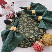 Kit dourado natal jogo americano capa susplat base 16pç