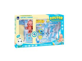 Kit Doutor Infantil Com Luz E Som Azul Fenix