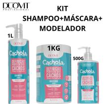 Kit Douvit Shampoo Máscara E Modelador Nutrição Profunda