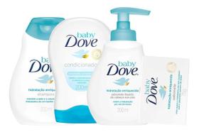 Kit Dove Baby Shampoo + Cond + Sabonete Liquido + Barra