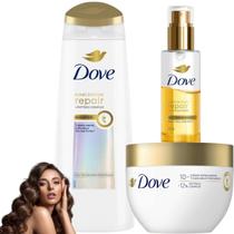 Kit Dove Bond Intense Repair Reconstrução Total Reparação Bio-Protein Care Cabelos Danificados