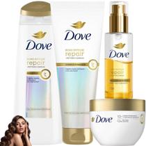 Kit Dove Bond Repair Intense Tratamento Sonhos de Pentear Bio-Protein Care Reparação em 1 minuto