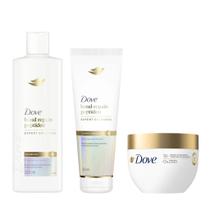 Kit Dove Bond Repair - Shampoo 350ml Cond 250ml e Máscara Kit Dove Bond Repair - Shampoo 350ml Cond 250ml e Máscara