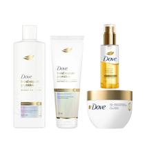 Kit Dove Bond Repair - Shampoo 350ml + Cond 250ml + Máscara + Óleo Bifasico