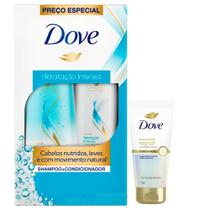 Kit Dove Hidratação Shampoo 400ml + Condicionador 200ml + Leave In Bond Intense Repair 50ml