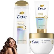 Kit Dove Intense Repair Bond Leave In Mascara dos Sonhos Reparação em 1 minuto Cabelo Danificado