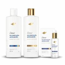 Kit Dove Reconstrução e Aminoácido Shampoo + Cond 370ml + Leave In