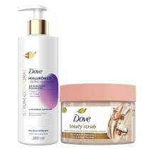 Kit Dove Sabonete Esfoliante Beauty Scrub Coco + Sérum Corporal Hialurônico 380ml