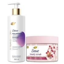 Kit Dove Sabonete Esfoliante Beauty Scrub Romã + Sérum Corporal Hialurônico 380ml
