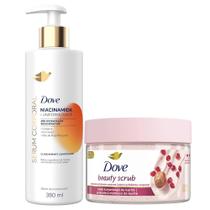 Kit Dove Sabonete Esfoliante Beauty Scrub Romã + Sérum Corporal Niacinamida 380ml