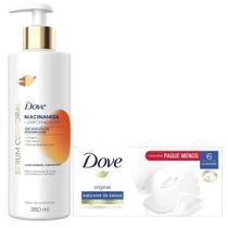 Kit Dove Sérum Corporal Niacinamida 380ml + Sabonete Barra Original 90g - 6 Unidades