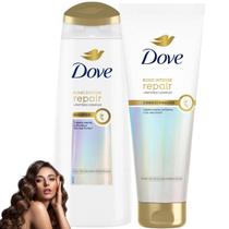 Kit Dove Shampoo Condicionador Bond Intense Repair Peptídeo Queratina Reconstrução Cabelos Danificados Kit Dove Shampoo Condicionador Bond Intense Repair Peptídeo Queratina Reconstrução Cabelos Danificados