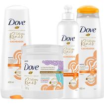 Kit Dove Texturas Reais Cabelo Cacheados Babosa Completo Com 4-Produtos